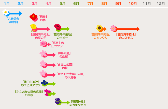 笠岡の花カレンダー