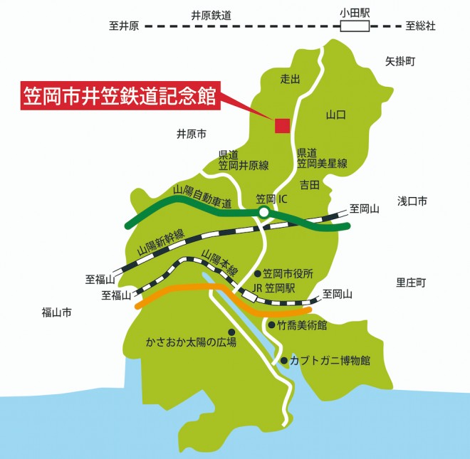 井笠鉄道記念館地図